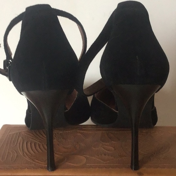 Jeffrey Campbell Koons Silver Cap Toe Mesh Band Ankle Strap Black Stillettos S10 - Picture 6 of 10